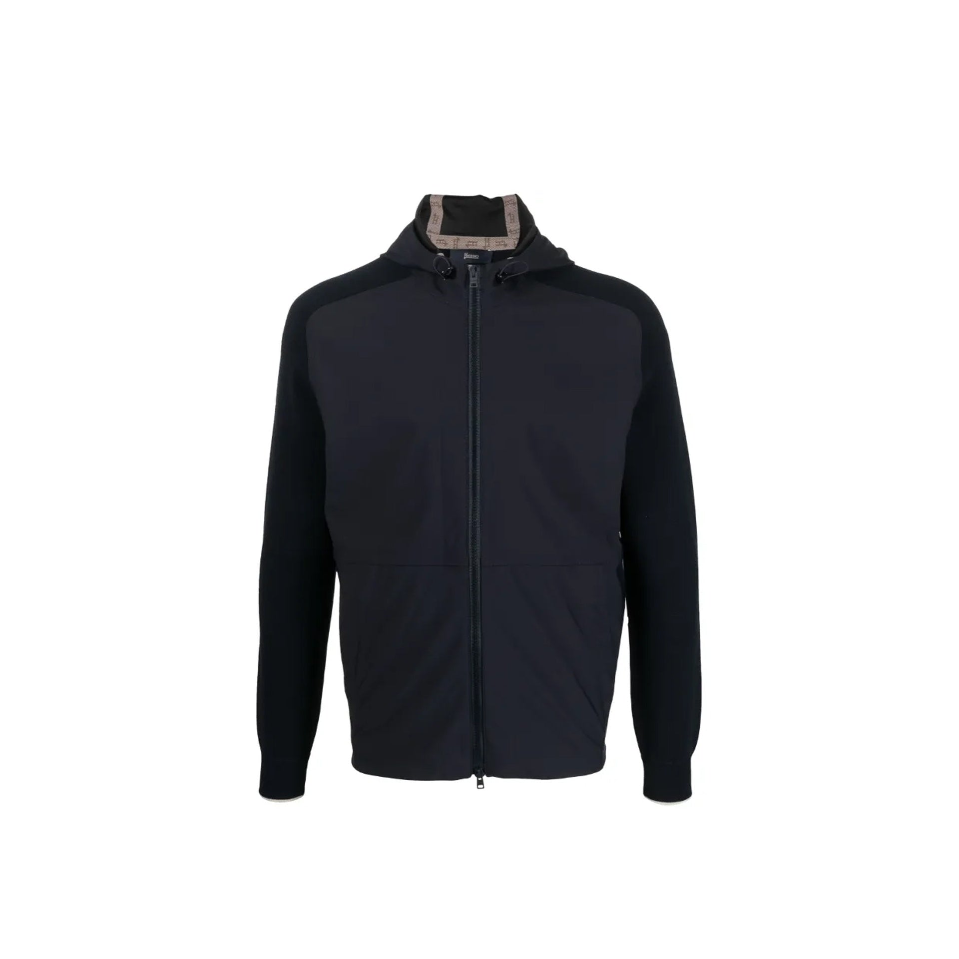 Herno Knit-Sleeve Hooded Jacket Men