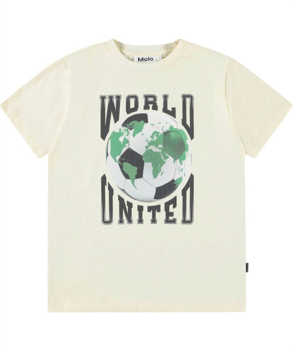 Kid's World United Riley Short Sleeve Tee In Beige