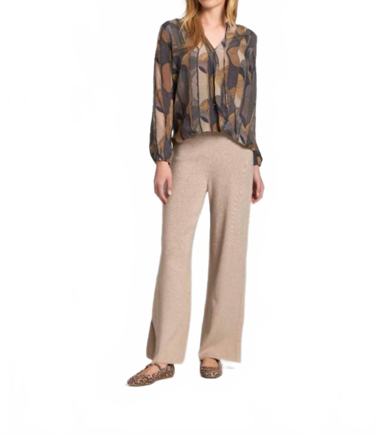 Crossover Top With Tassel In Gray Multi