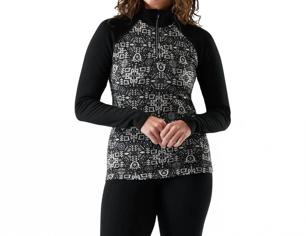 Thermal Merino 1/4 Zip Top In Black Decor
