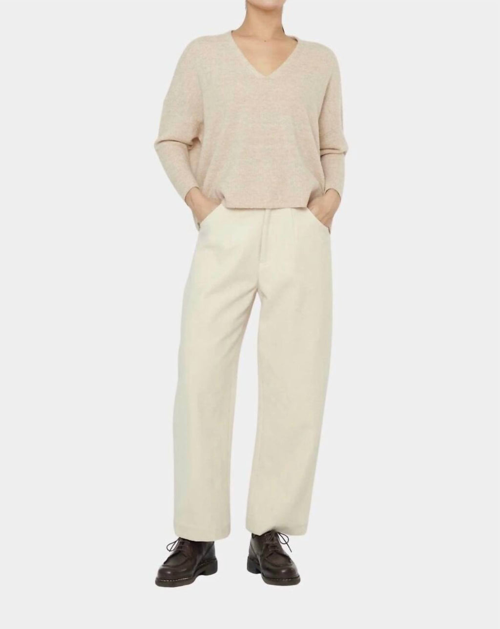 Signature Curve Legged Trousers In Off White