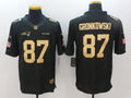 Men's New England Patriots Rob Gronkowski #87 Black Alternate Game Jersey1