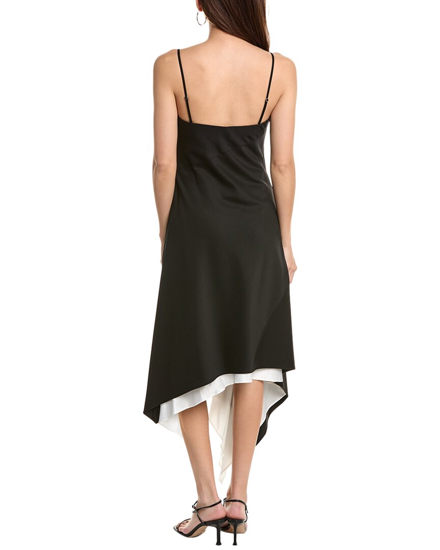 Helmut Lang Angled Hem Wool Midi Dress