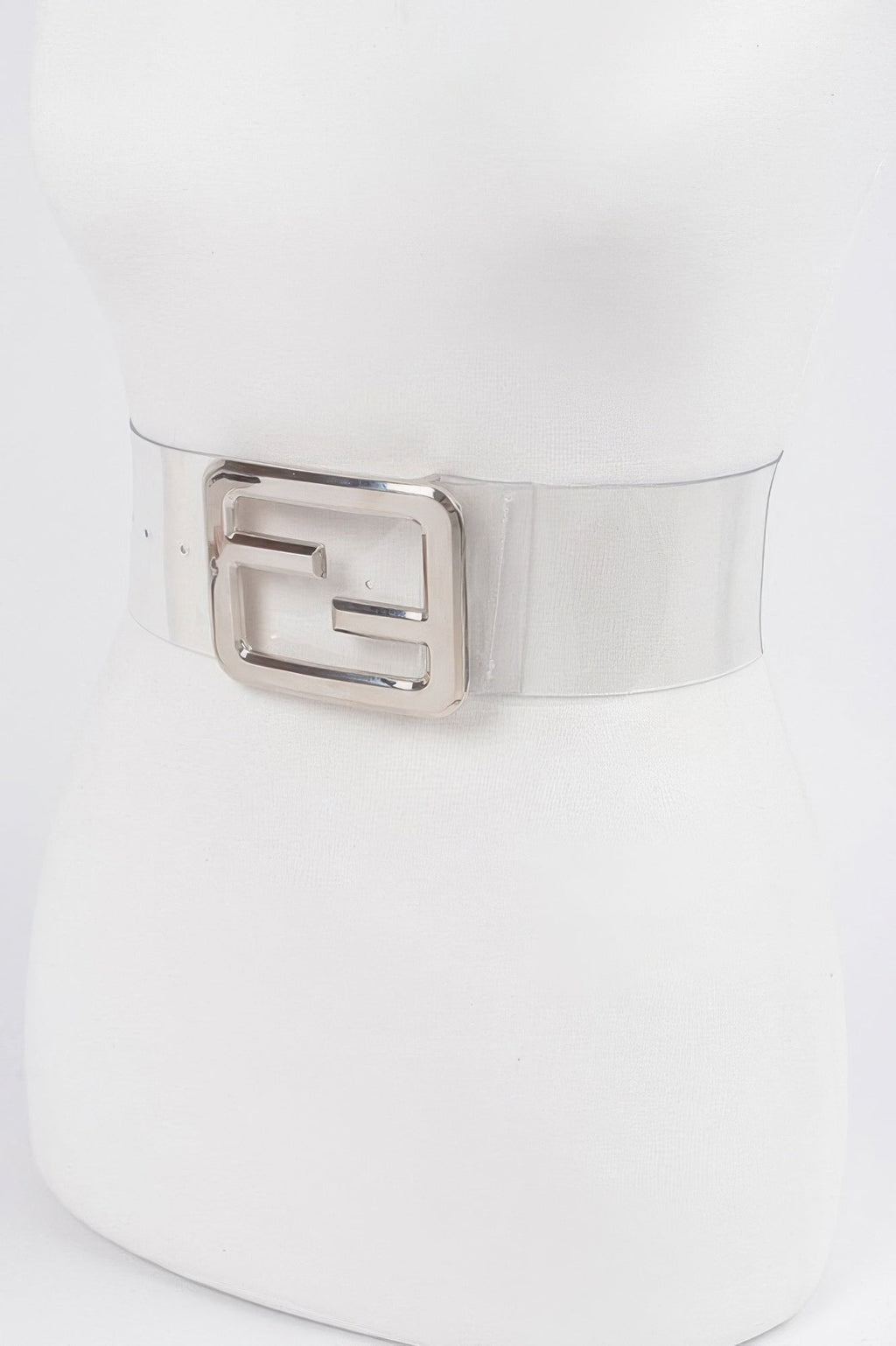 Metal Buckle Clear Belt