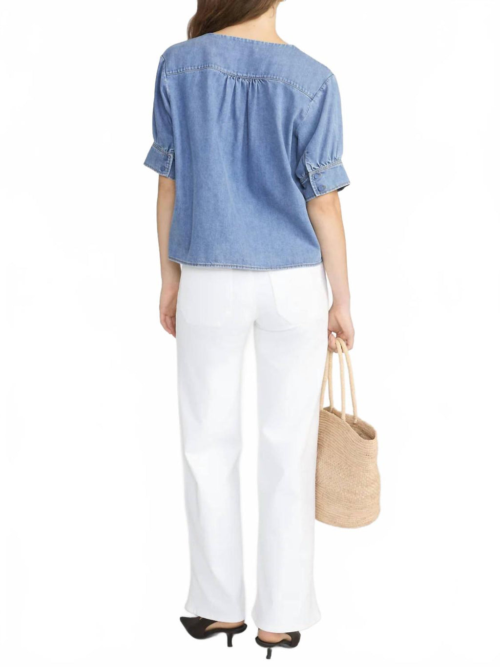 Le Slim Palazzo Modernist Pocket Pants In White