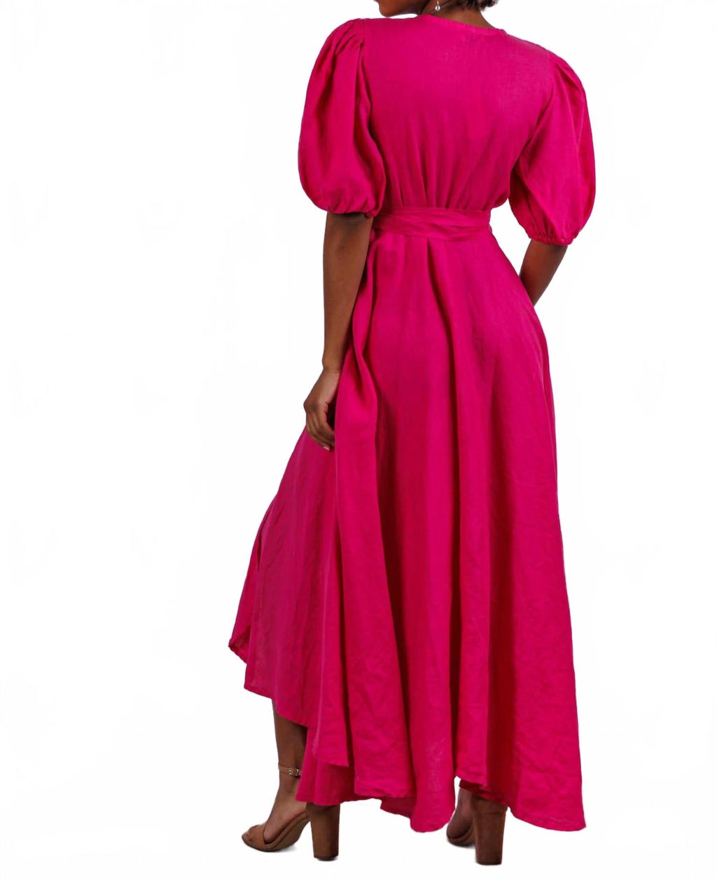 Diana Maxi Dress In Berry Linen