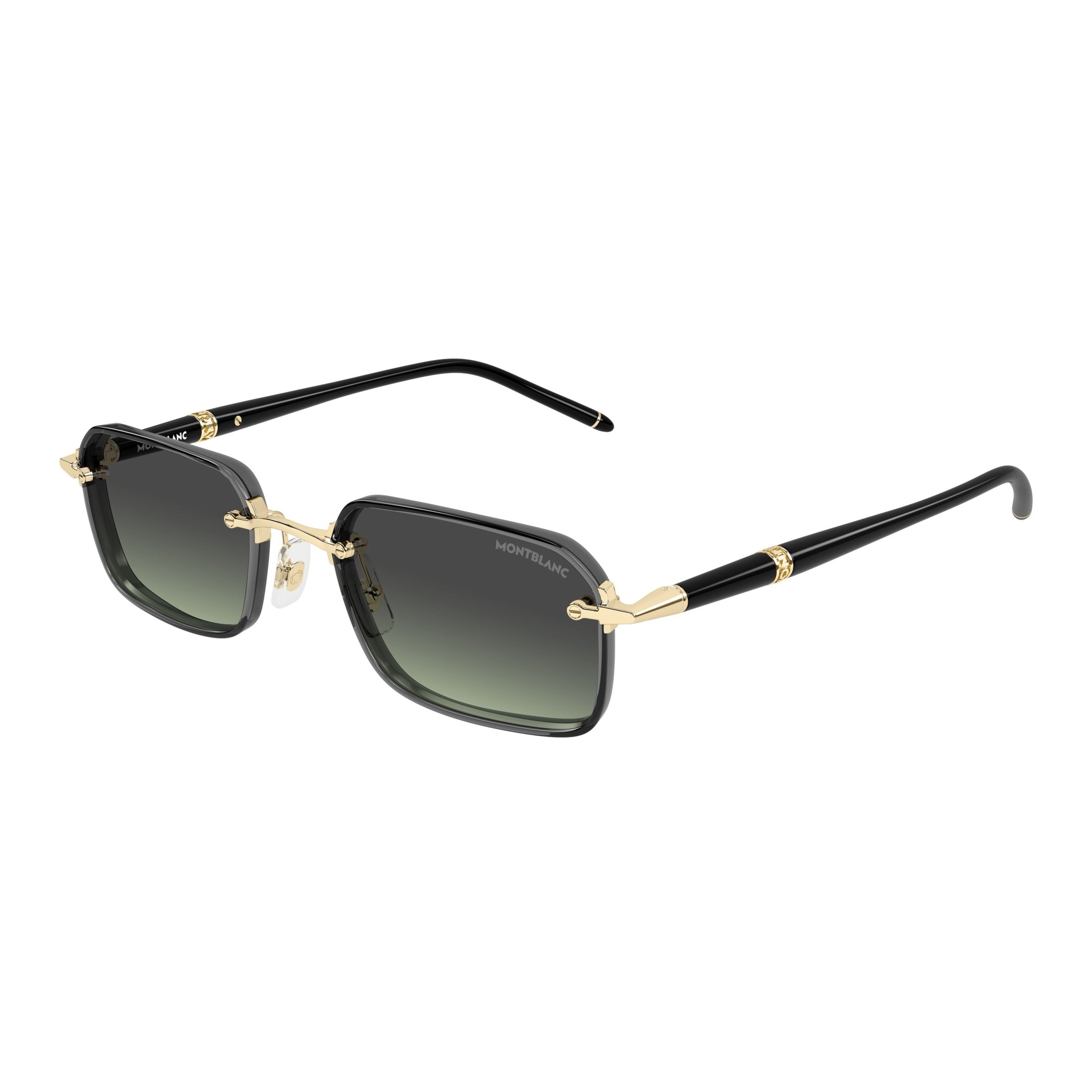 Rectangular Frame Sunglasses With Gold-Toned Accents