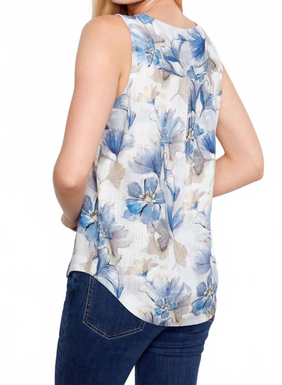 Sleeveless Linen Blouse In Serene
