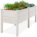 Best Choice Products 72" x 24" x 30" Raised Garden Bed, Extra Deep 16" Depth, Elevated Wood Planter Stand - White