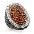 Rhodium + Ruthenium Brass Ring with AAA Grade CZ in Multi Color