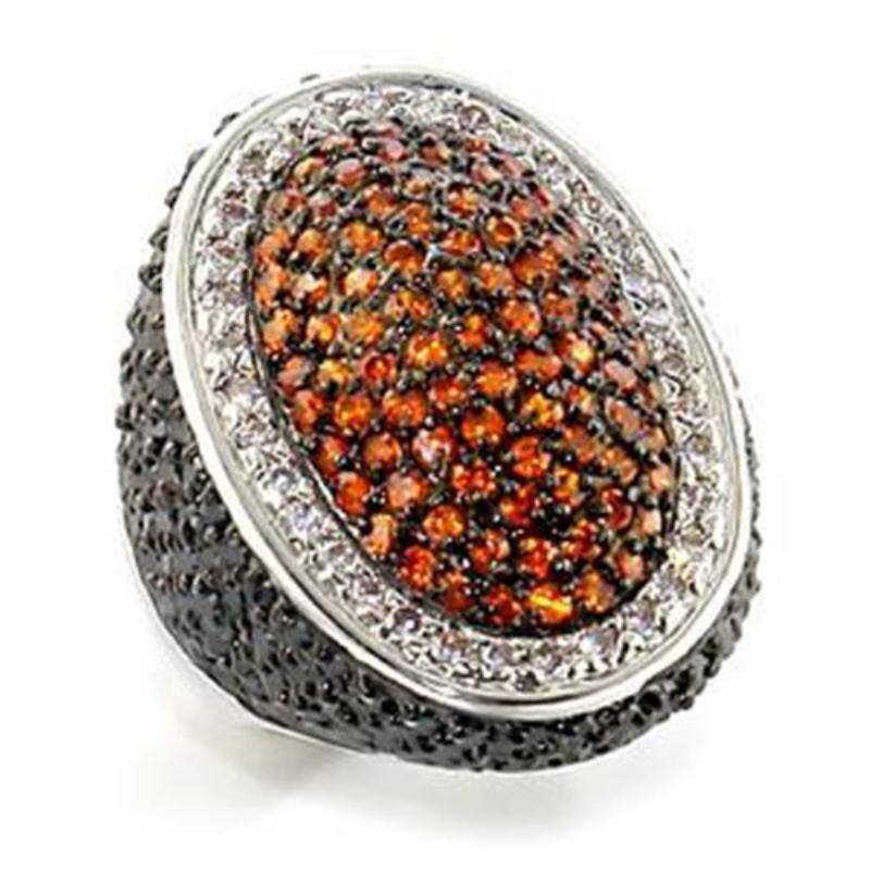 Rhodium + Ruthenium Brass Ring with AAA Grade CZ in Multi Color