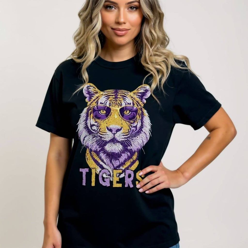Tiger Graphic Tee In Black Multi