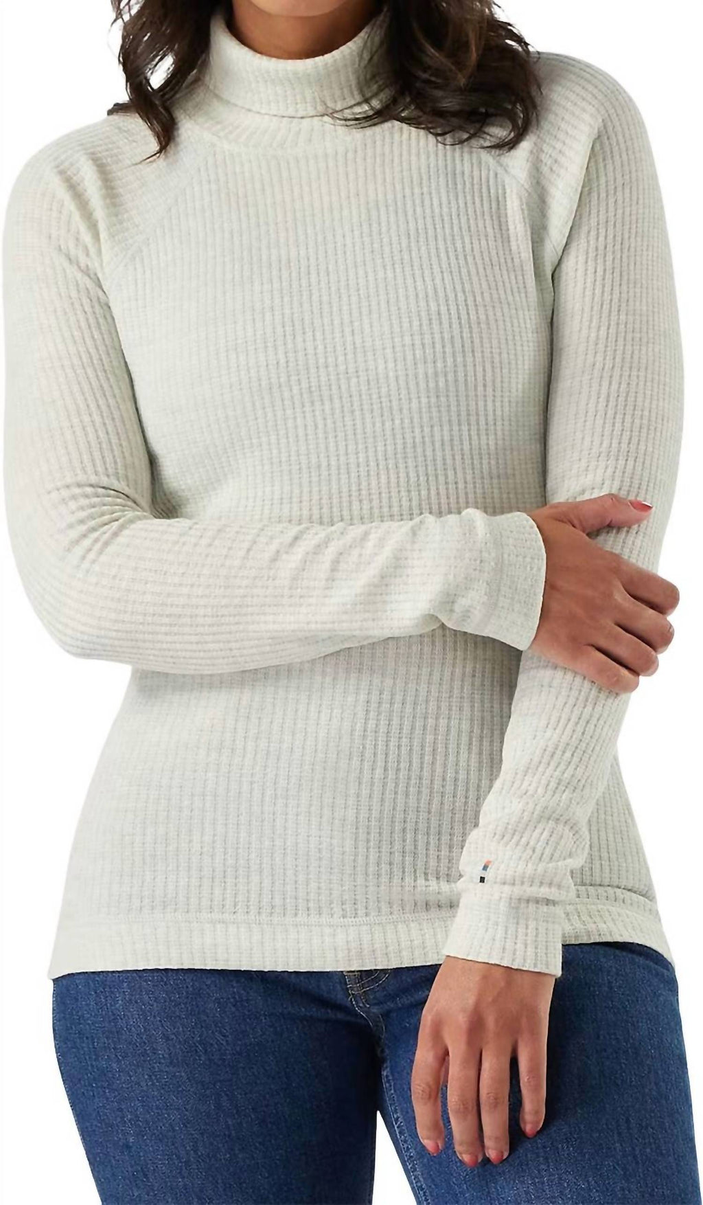 Thermal Merino Turtleneck Top In Ash Heather
