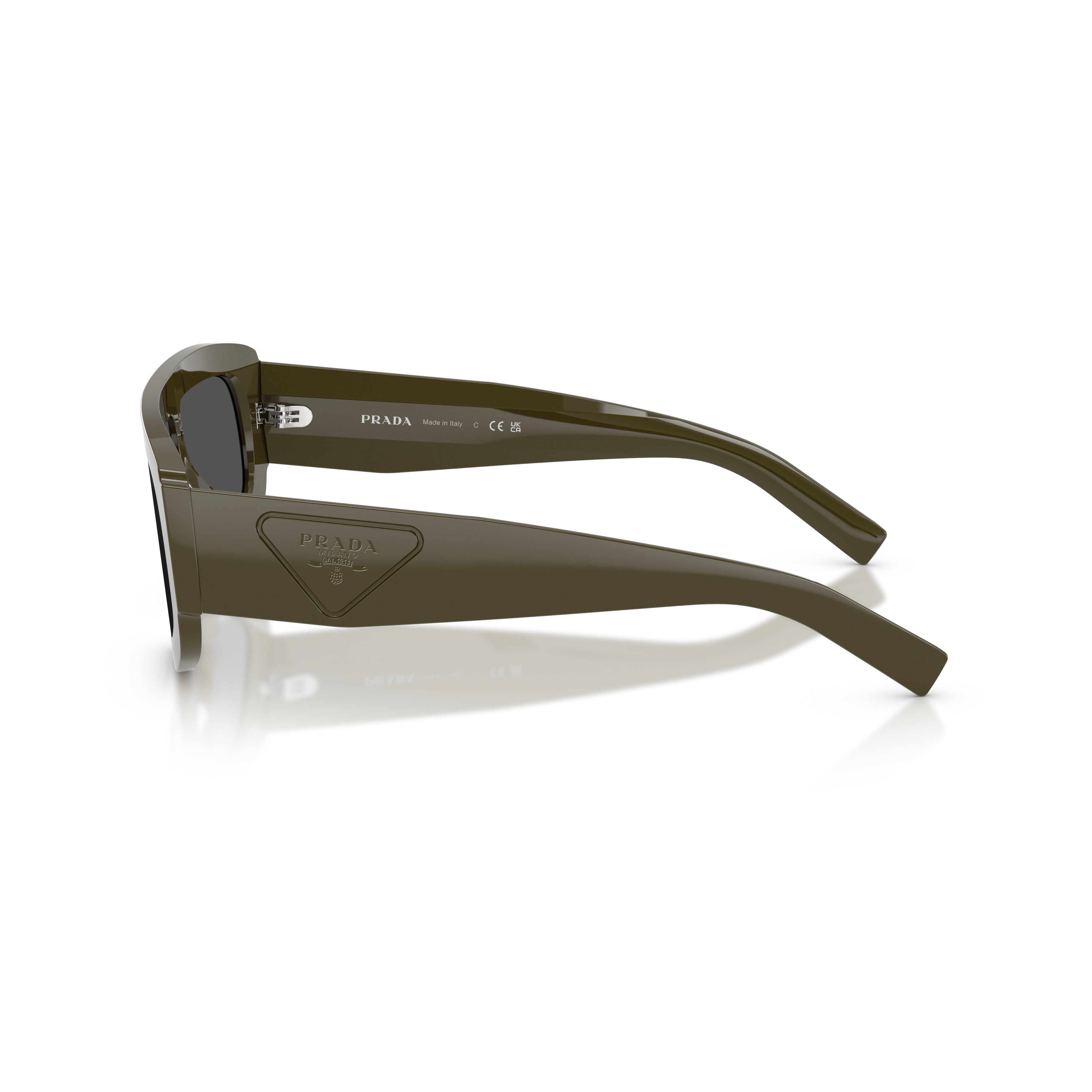 Oversized Rectangular Frame Sunglasses With Triangular Logo Detail