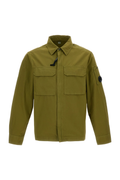Green Organic Gabardine Zip-Up Overshirt