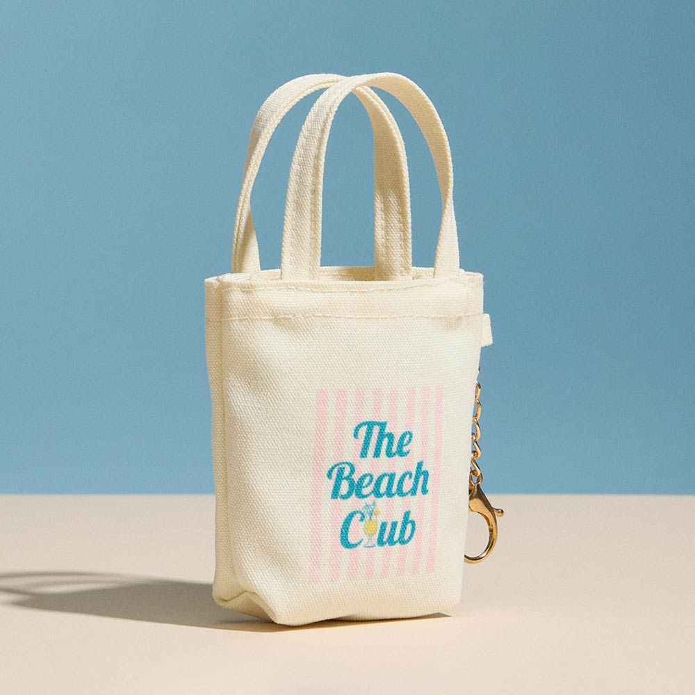 THE BEACH CLUB Message Print Keychain Mini Tote Bag