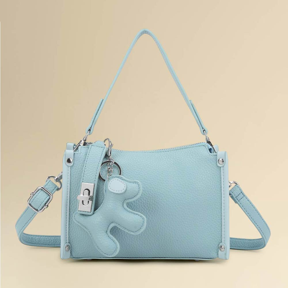 Faux Leather Dog Bag Charm Mini Shoulder Crossbody Bag