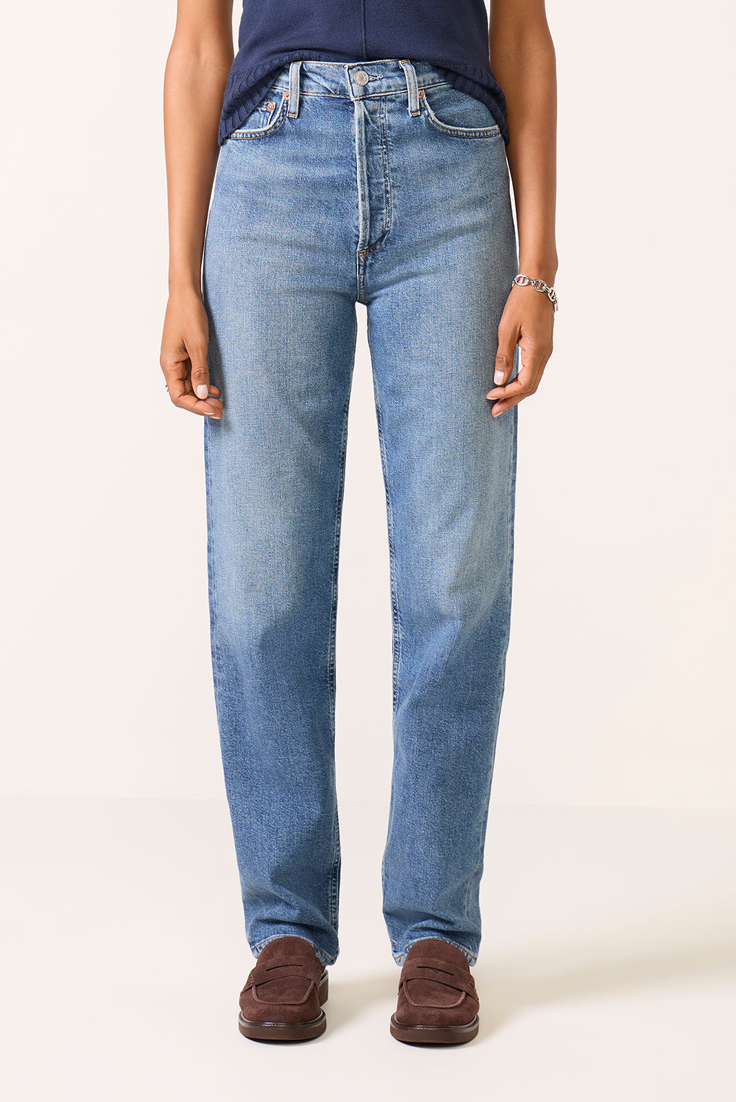 Women's 90s Pinch Waist Long Straight Jean