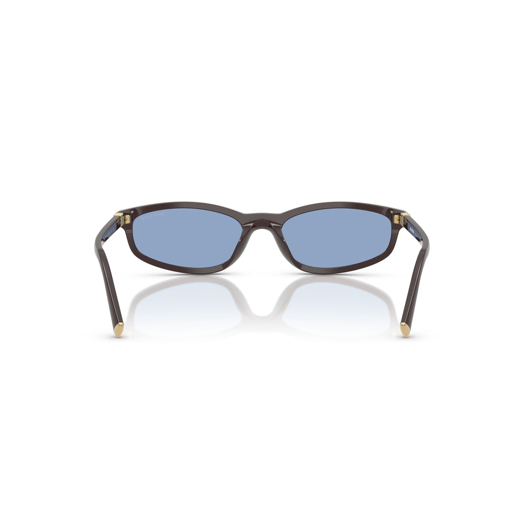 0Mu A06S Rectangular Acetate Sunglasses with Gold Accents