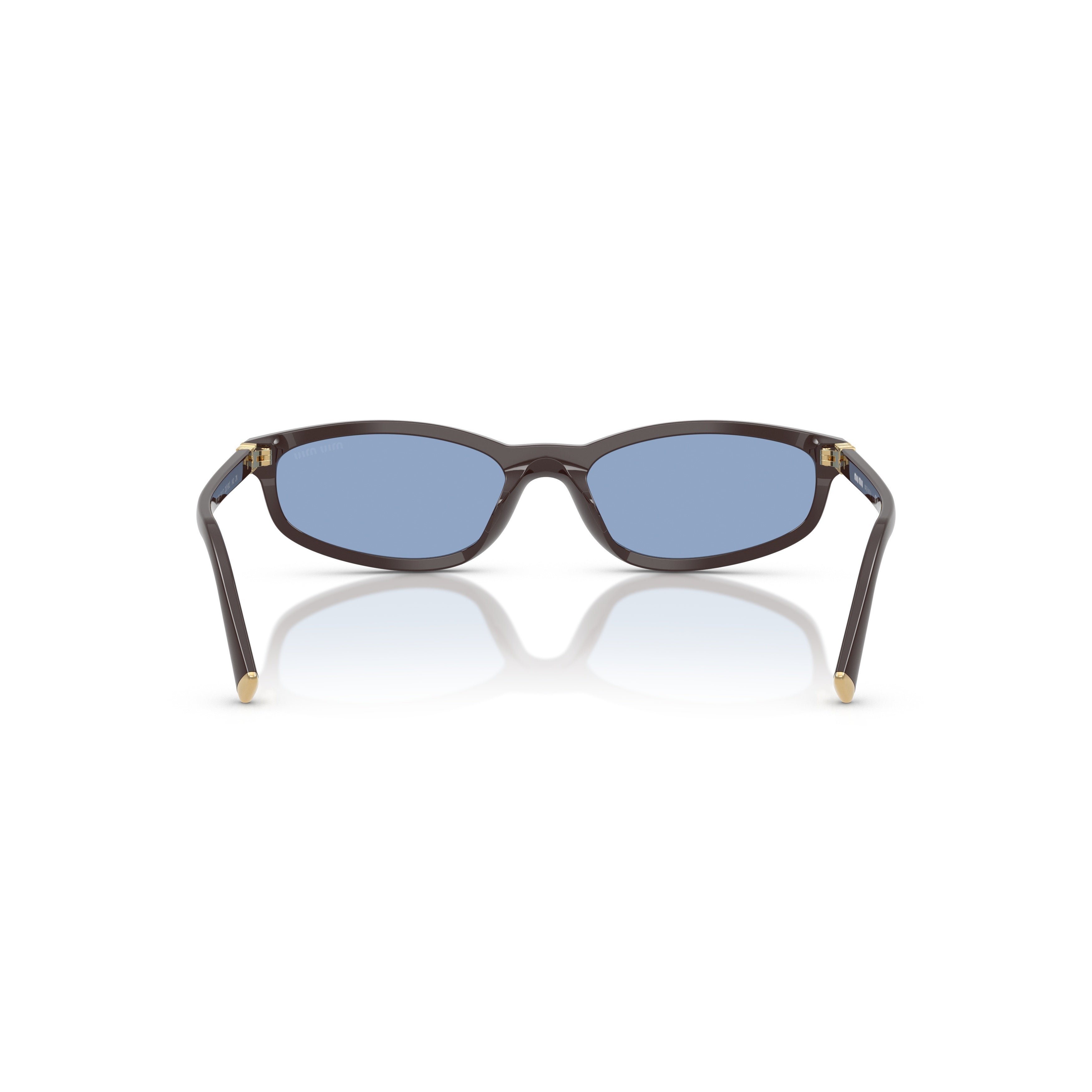 0Mu A06S Rectangular Acetate Sunglasses with Gold Accents
