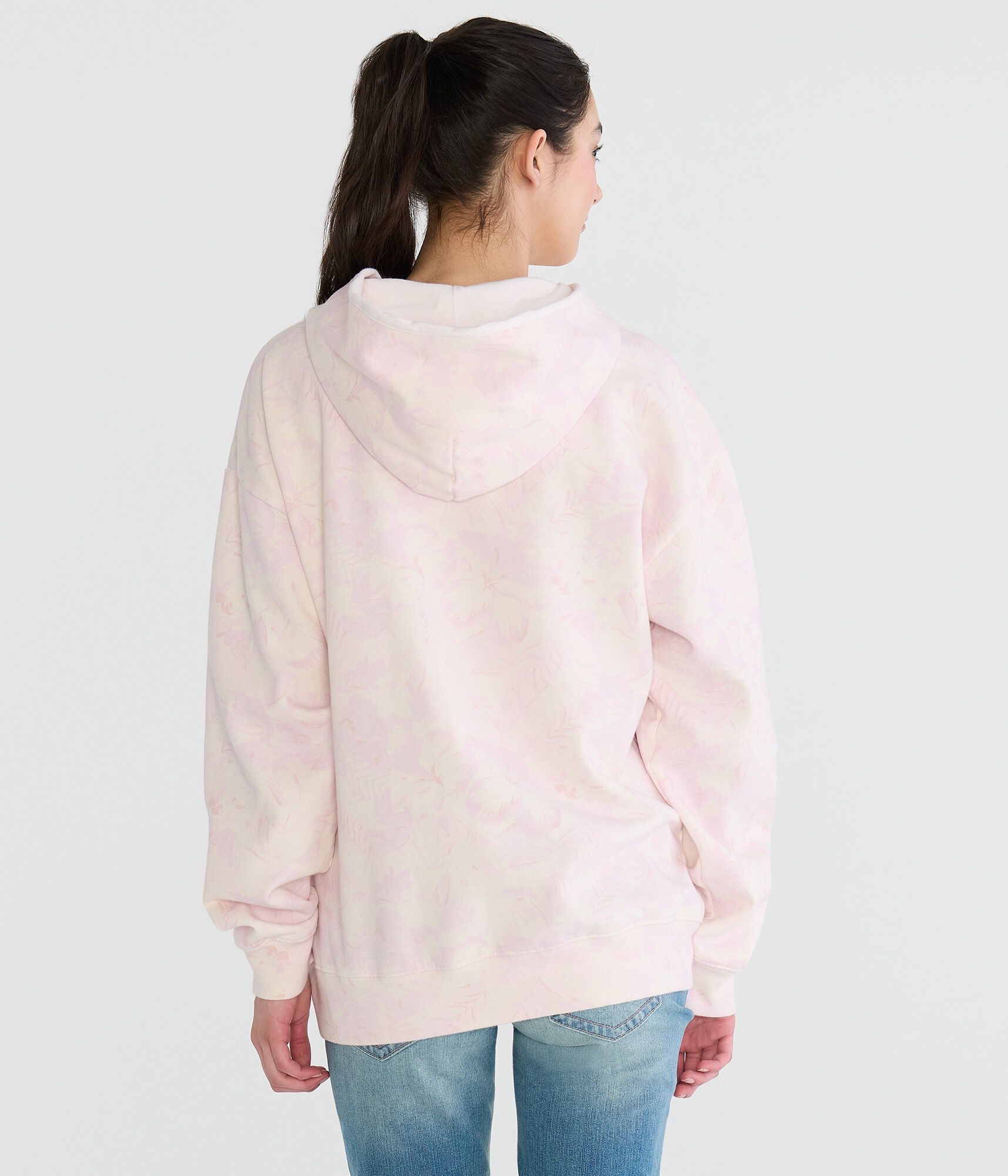 Aeropostale Cloud Soft Tropical Floral Oversized Pullover Hoodie