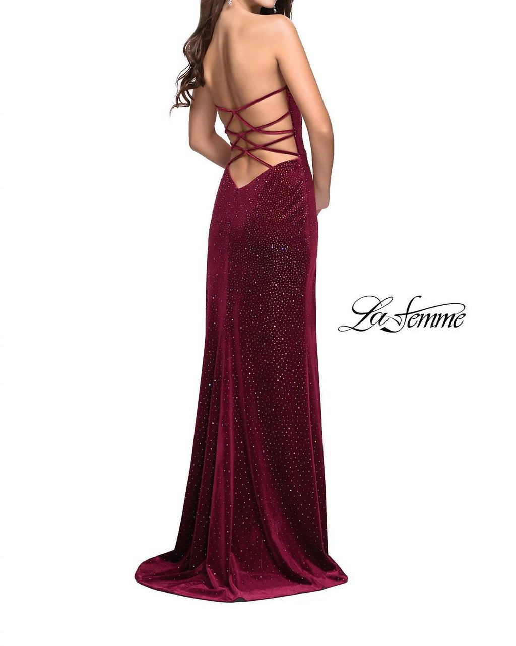 Sparkly Jersey Gown In Raspberry