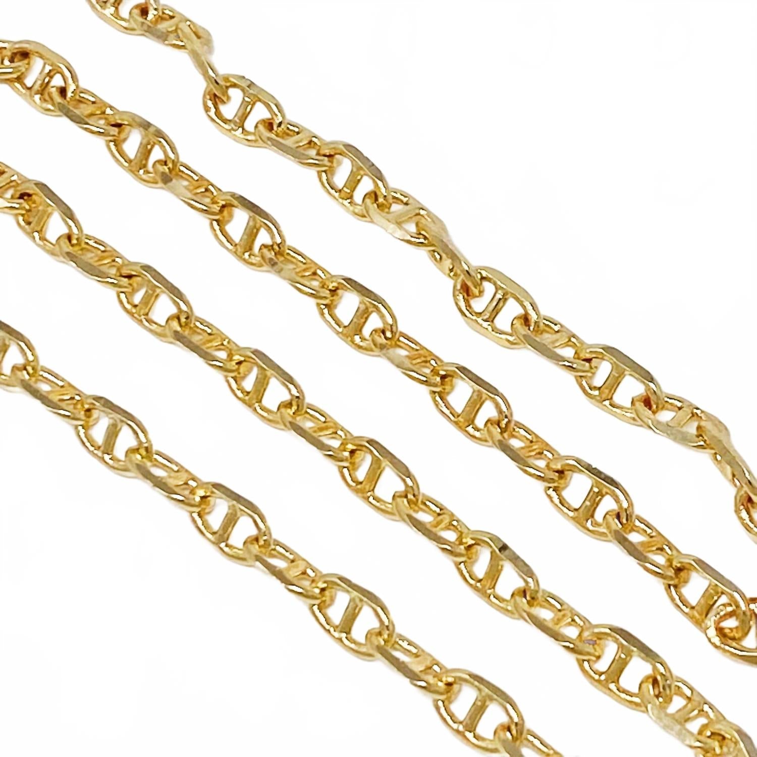 Women's Equestrian Horse Bit Anchor Link Necklace In Gold