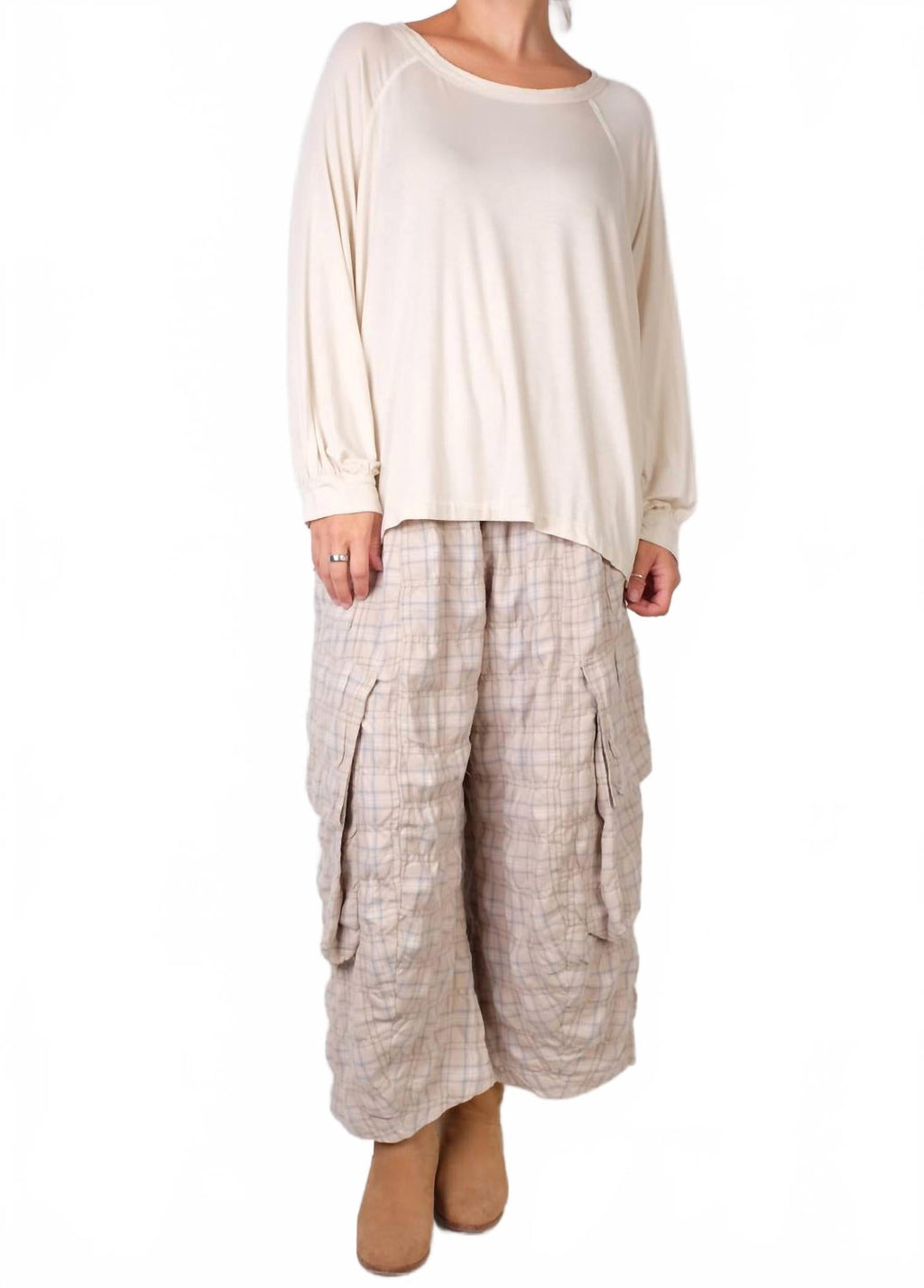 Lycra Baseball Pullover In Cream