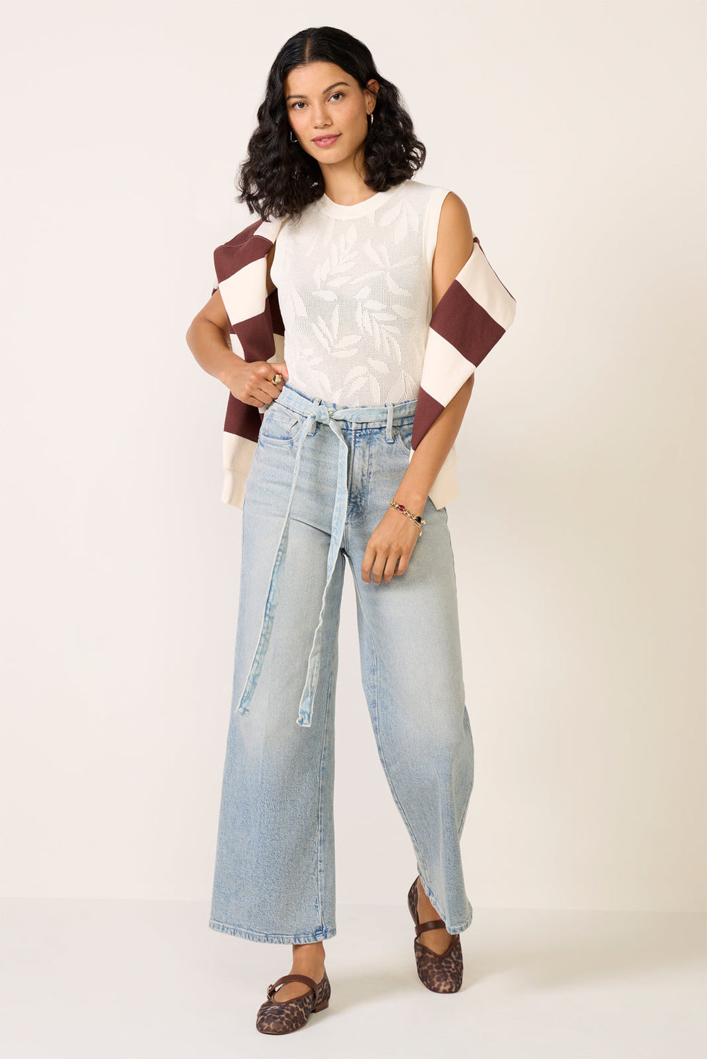 Women's Waist Palazzo Crop Jean