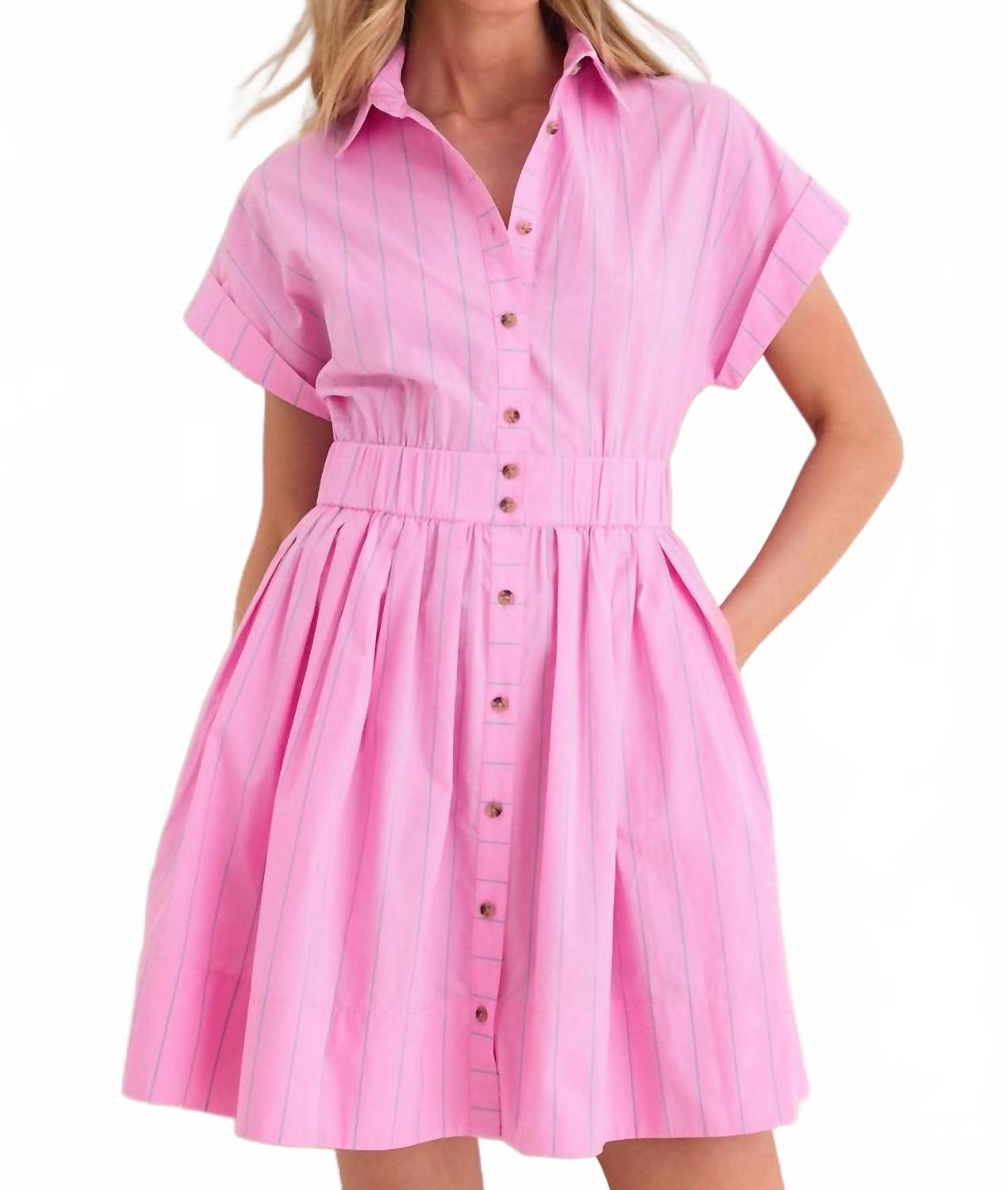 Watermelon Stripe Howard Dress In Pink