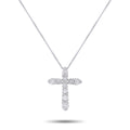LB Exclusive Platinum 1.0ct Diamond Cross Pendant Necklace MF12-041326