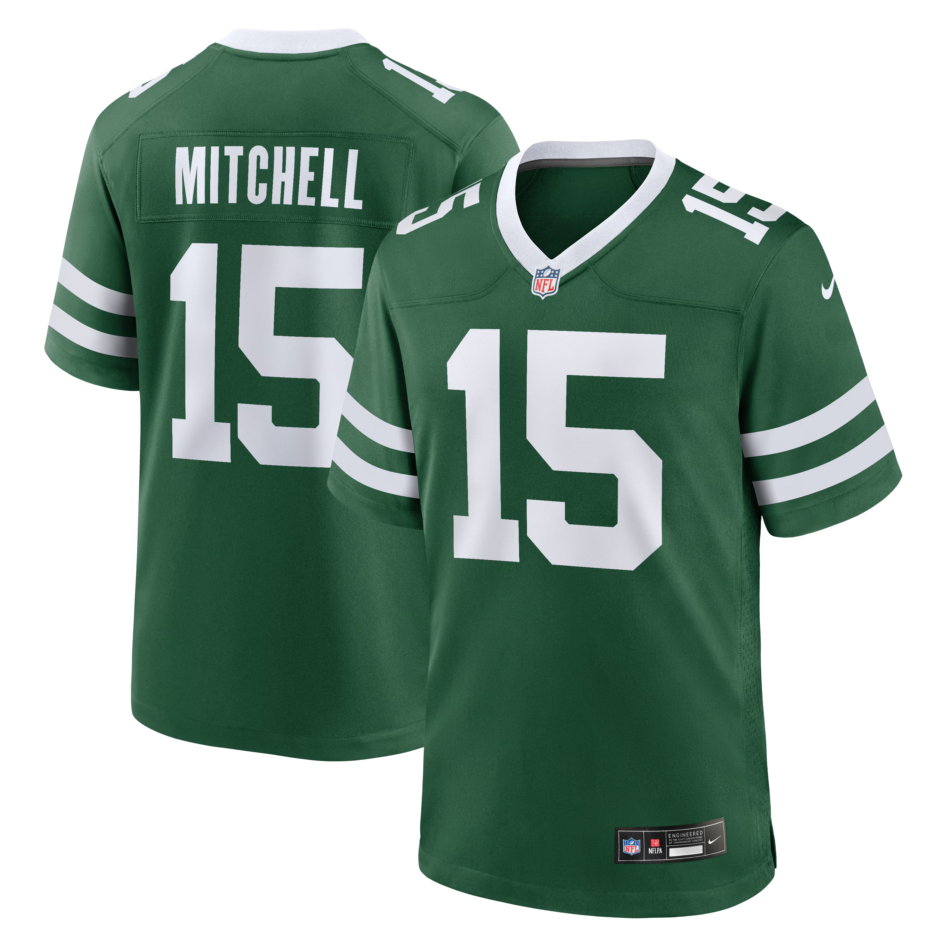 New York Jets Adonai Mitchell Legacy Green Team Game Jersey