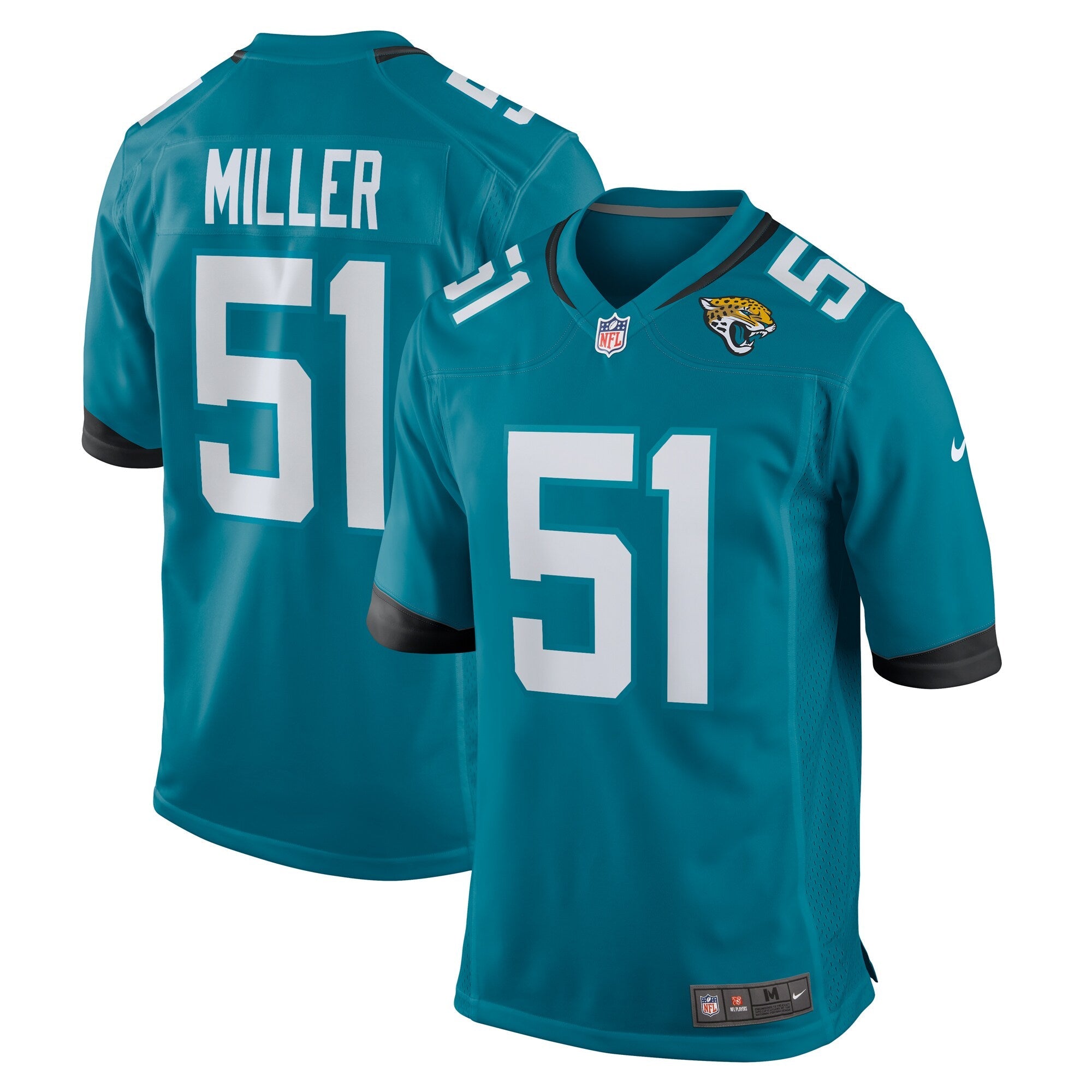 Jacksonville Jaguars Ventrell Miller Teal Game Jersey