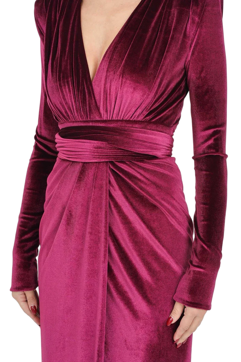 Long Velvet Dress - Red