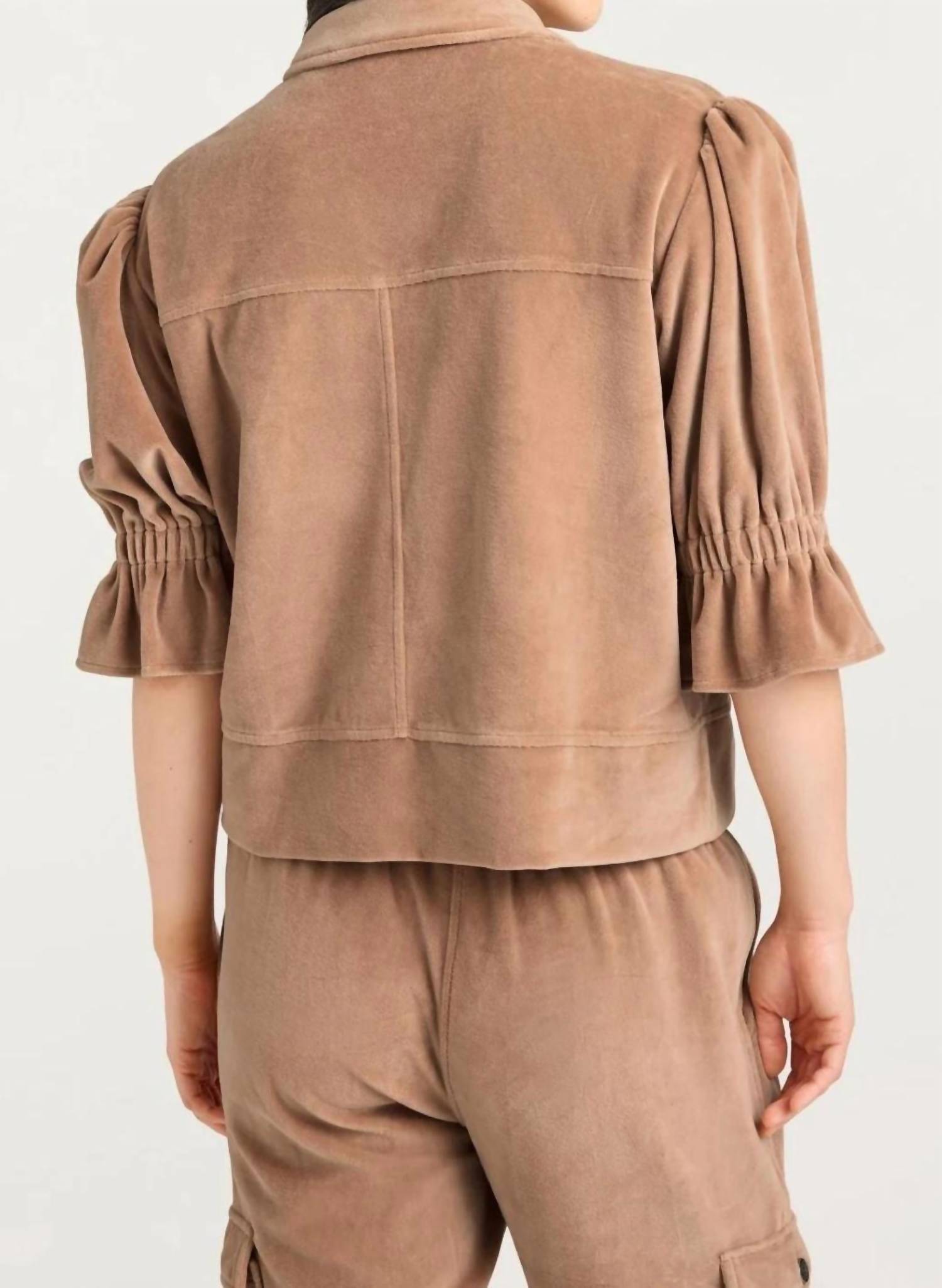 Velour Holly Jacket In Mocha