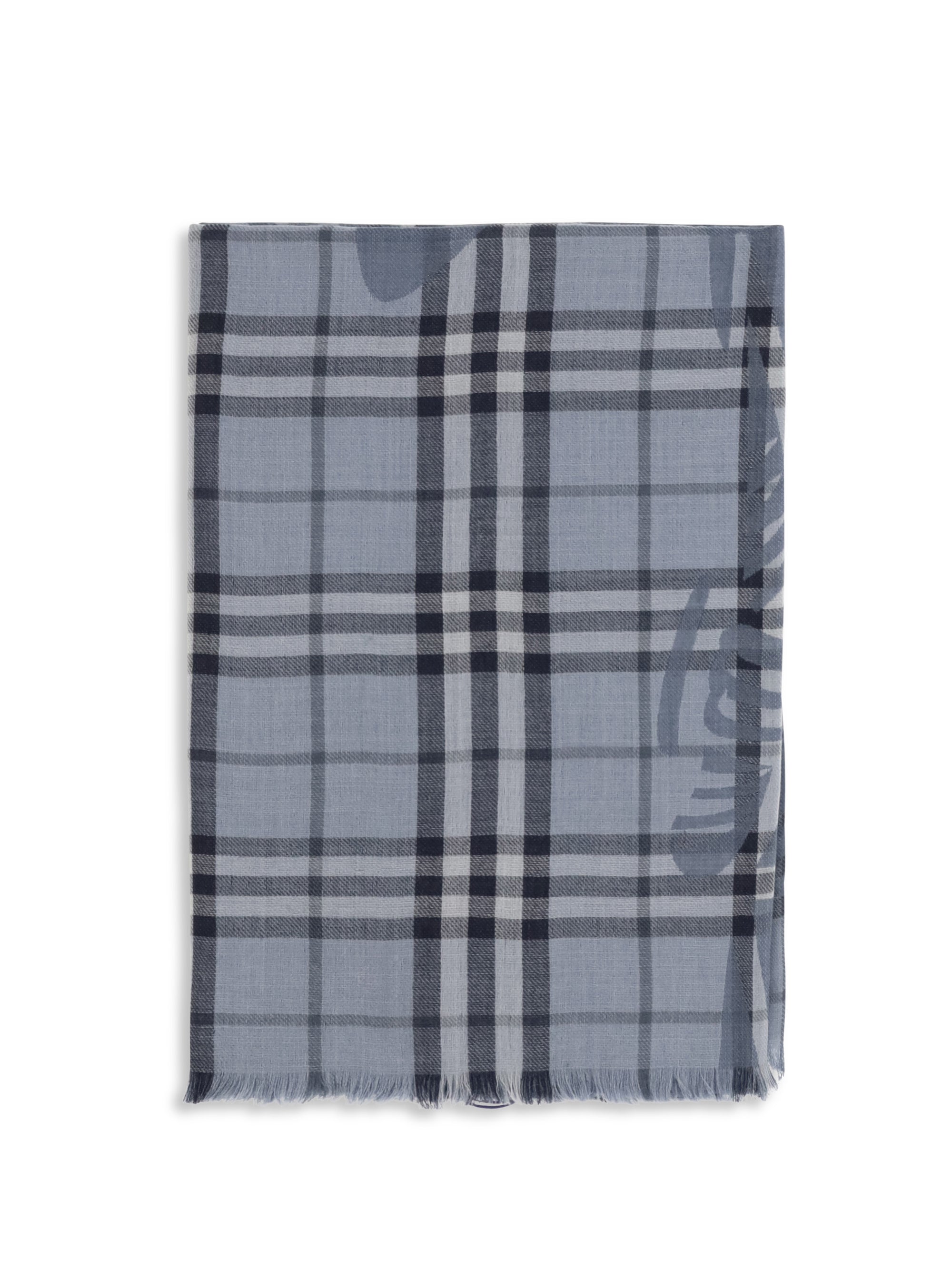 Burberry Women Knight Check Wool And Silk Scarf