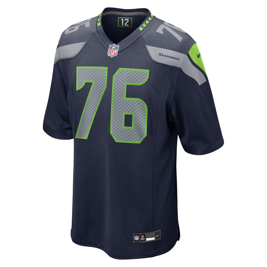Seattle Seahawks Grey Zabel College Navy 2025 NFL Draft First Round Pick Game Jersey