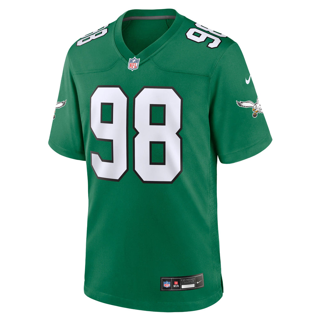 Philadelphia Eagles Jalen Carter Kelly Green Alternate Game Jersey