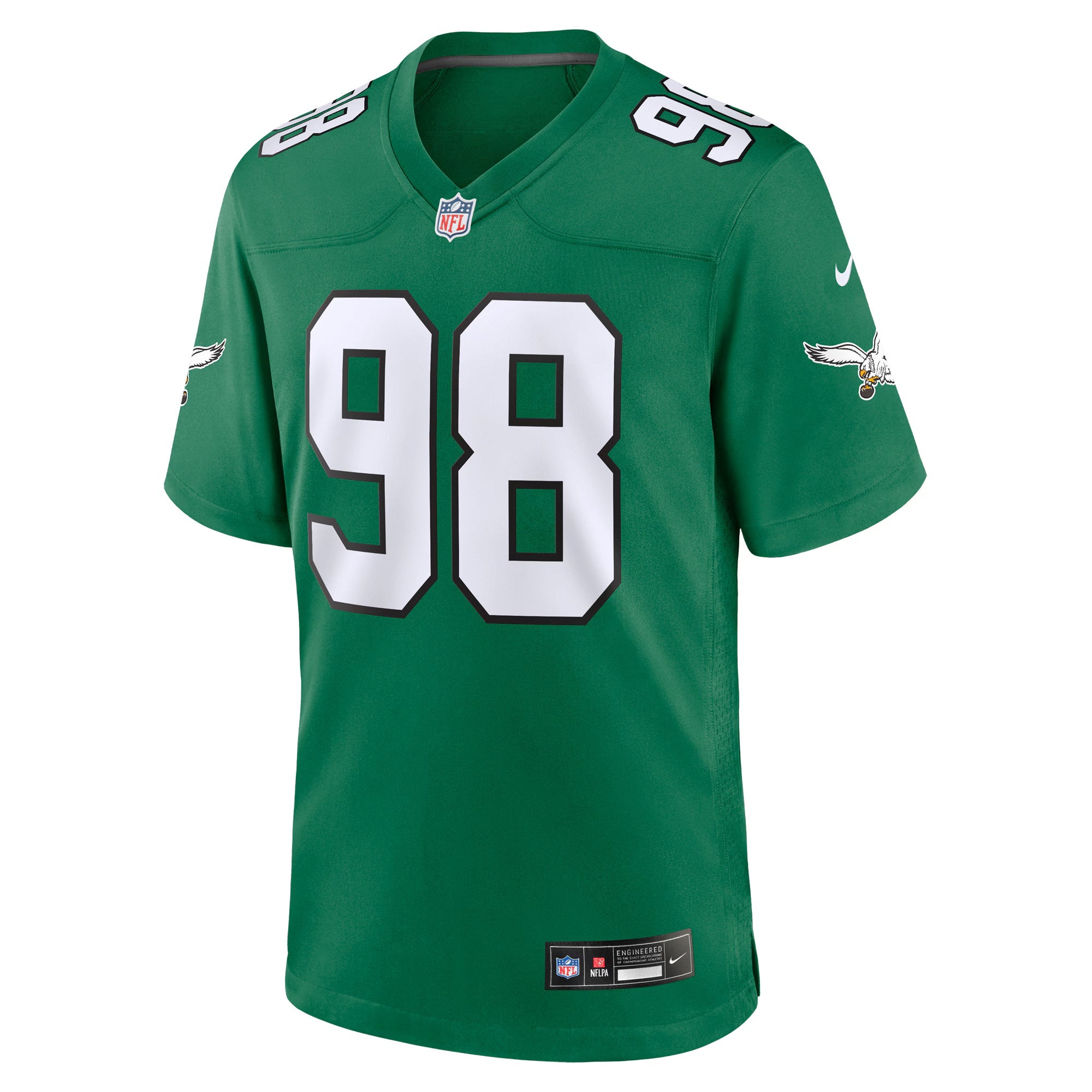 Philadelphia Eagles Jalen Carter Kelly Green Alternate Game Jersey
