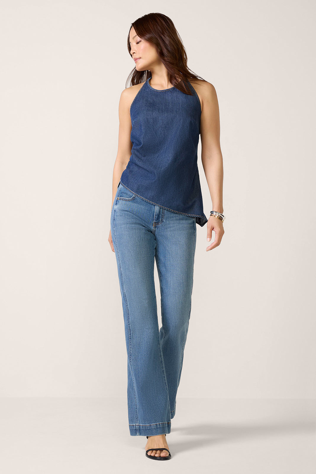 Women's Asymmetrical Hem Halter Top