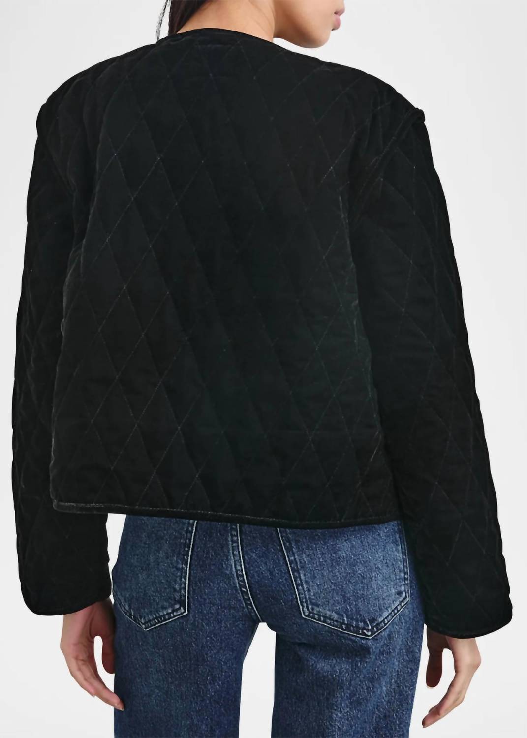 Kiko Boxy Fit Jacket In Black Velvet