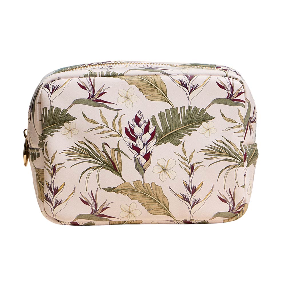 Botanical Floral PAttern Print Portable Cosmetic Pouch Bag