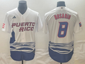Men's 2023 World Baseball Classic #8 Eddie Rosario Puerto Rico White jersey