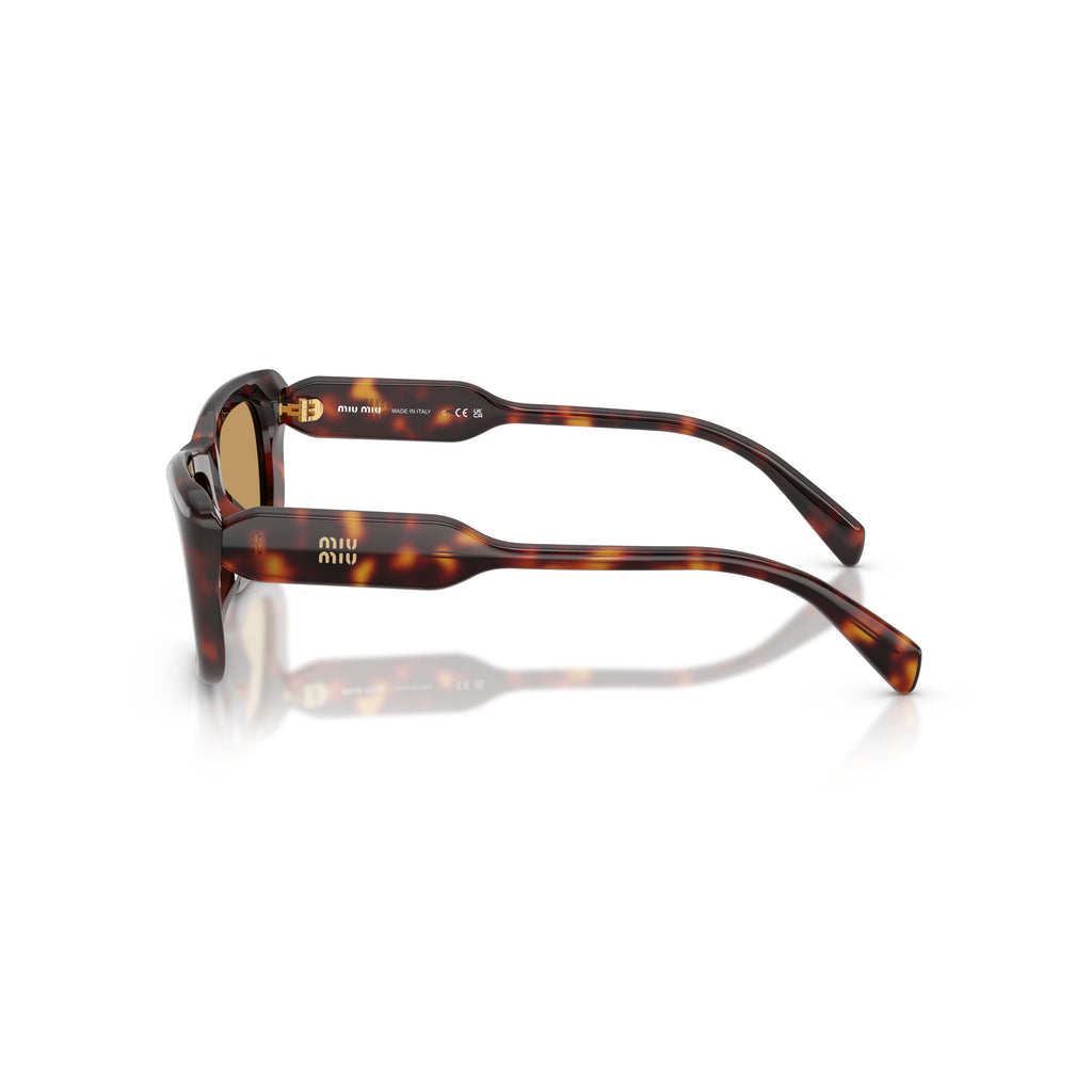 0Mu B12S Rectangular Tortoiseshell Sunglasses with Thick Arms