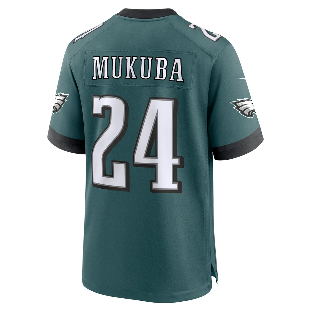 Philadelphia Eagles Andrew Mukuba Midnight Green Team Game Jersey