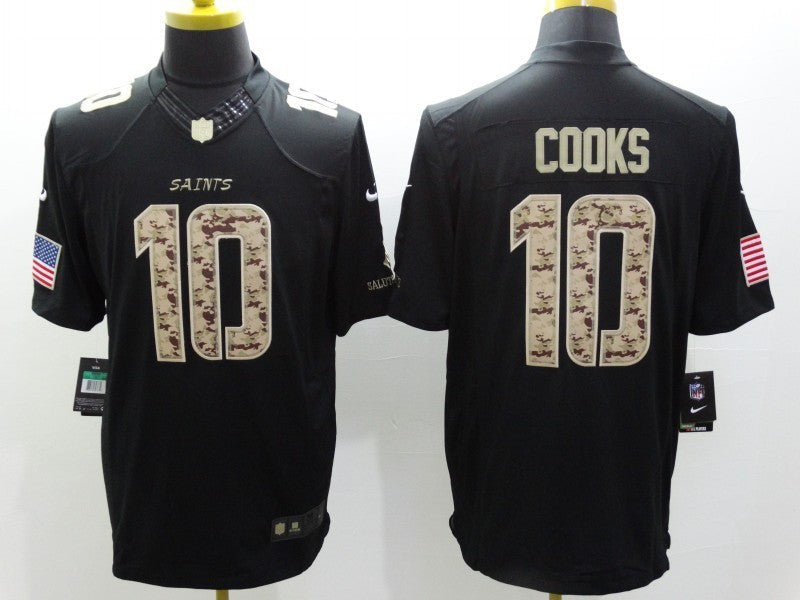 Men's New Orleans Saints Brandin Cooks #10 Black Game Player Jersey1