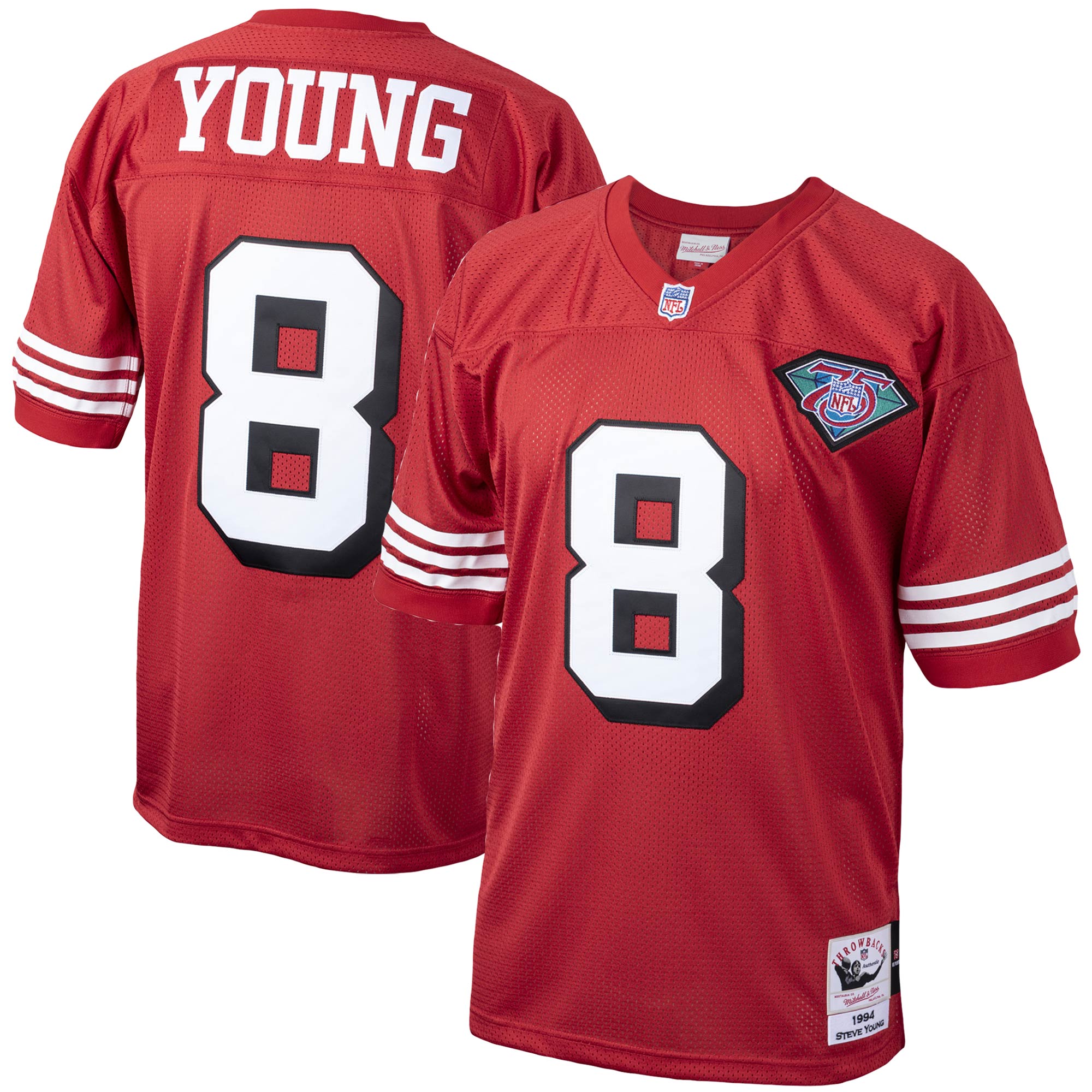 San Francisco 49ers 1994 Steve Young Mitchell & Ness Scarlet Authentic Throwback Retired Player Jersey