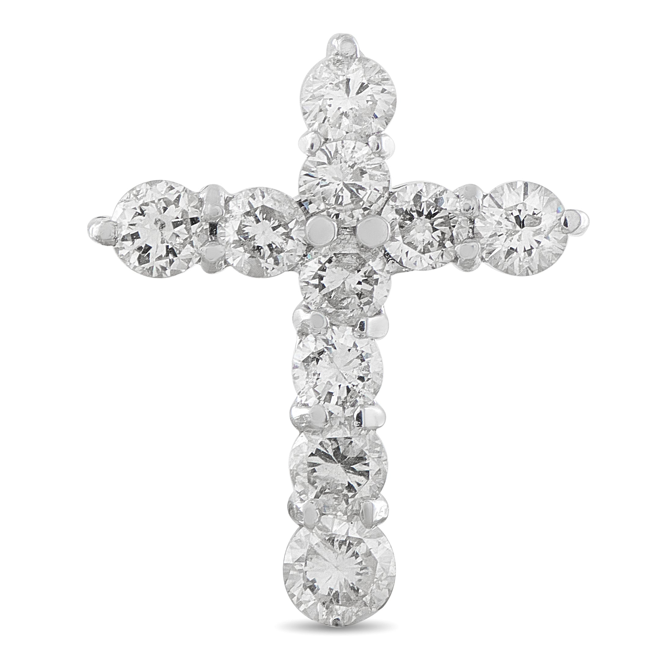 LB Exclusive 18K White Gold 1.0ct Diamond Cross Pendant MF08-041326