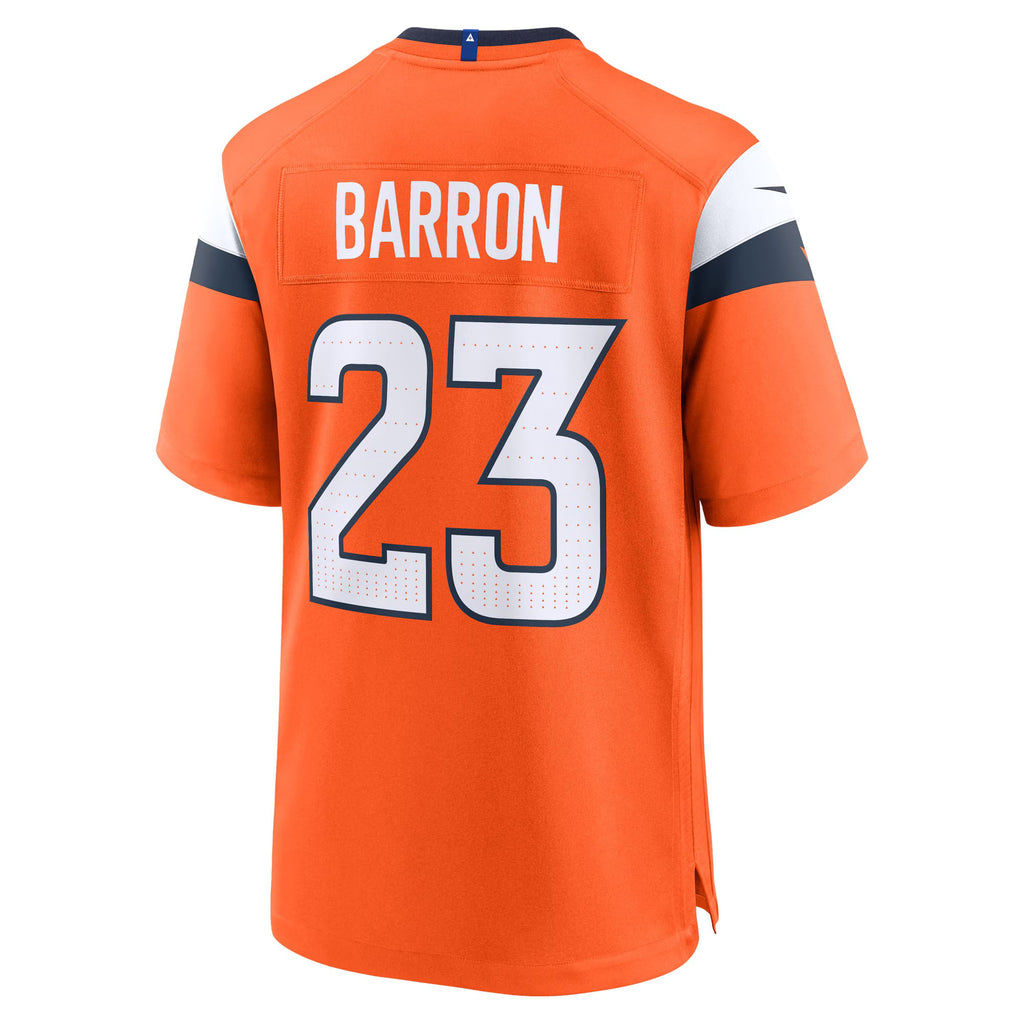 Denver Broncos Jahdae Barron Orange 2025 NFL Draft First Round Pick Game Jersey