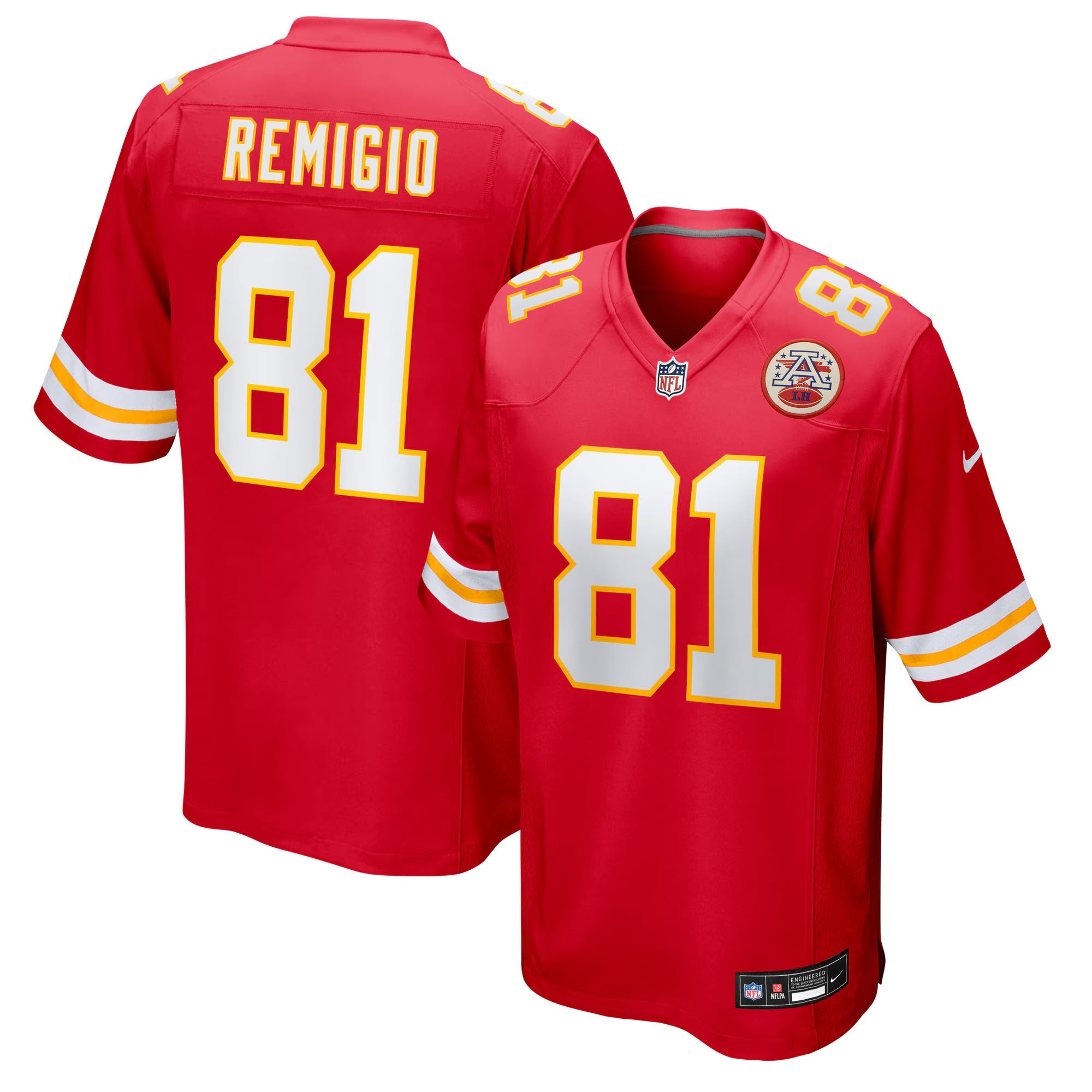 Kansas City Chiefs Nikko Remigio Red Team Game Jersey
